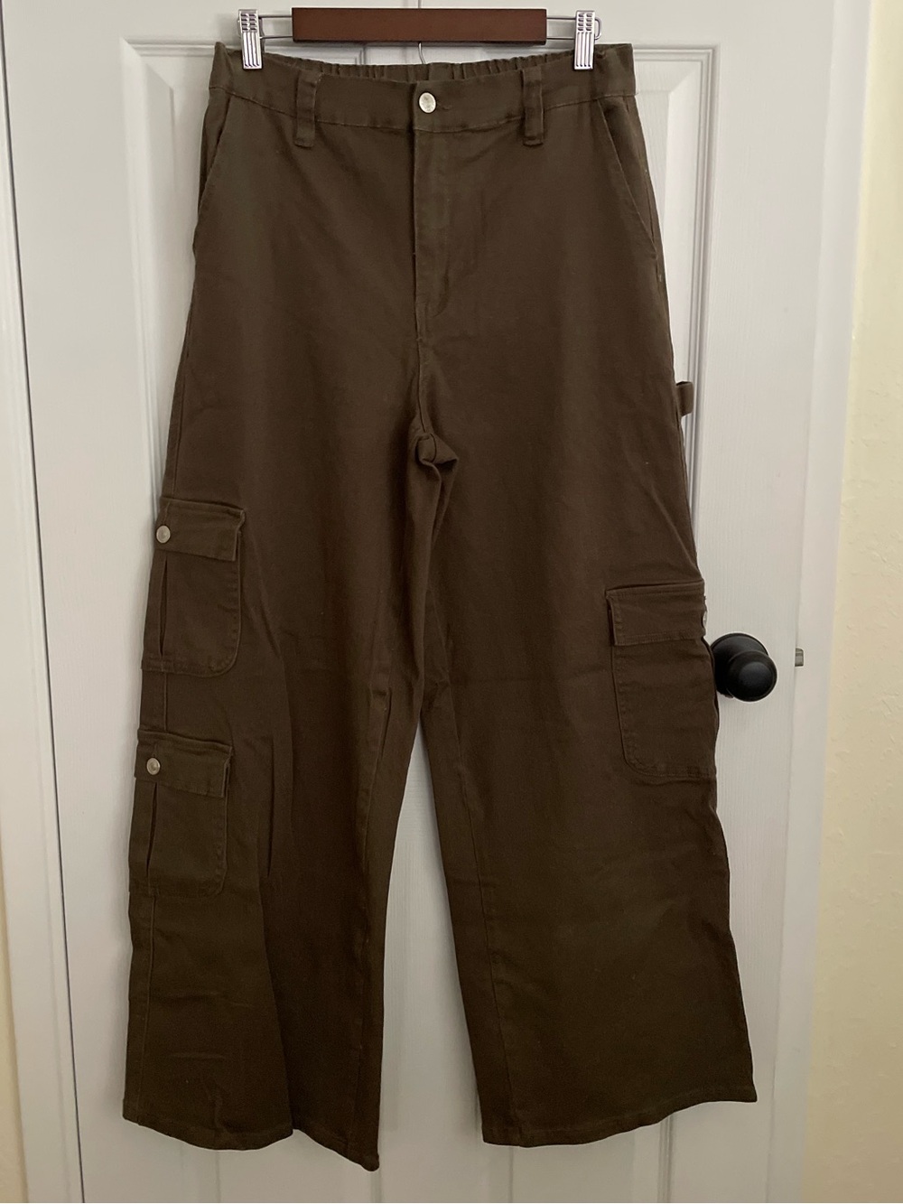 Brown Wide Leg Utility Cargo Pants Size XL